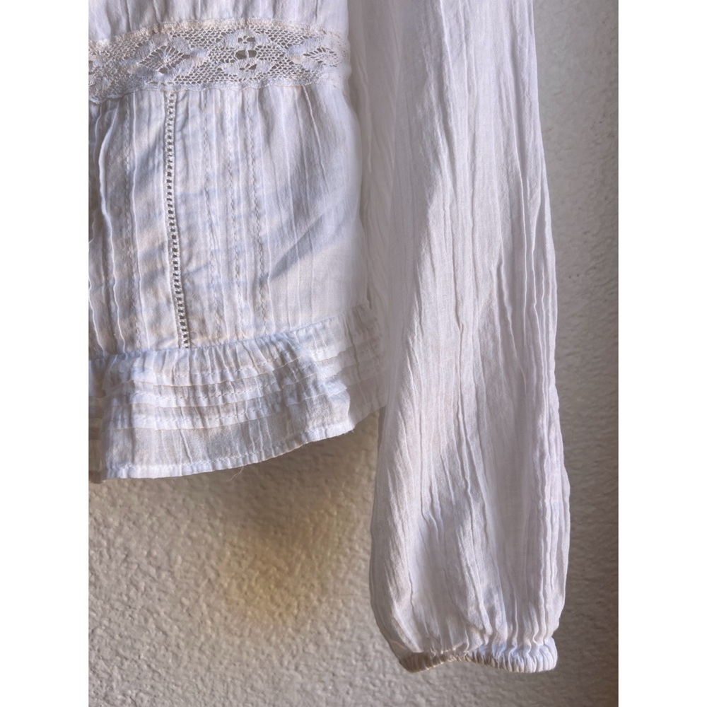 American Eagle White Lace Crochet Victorian Corset Crop Top MD - Picture 7 of 9